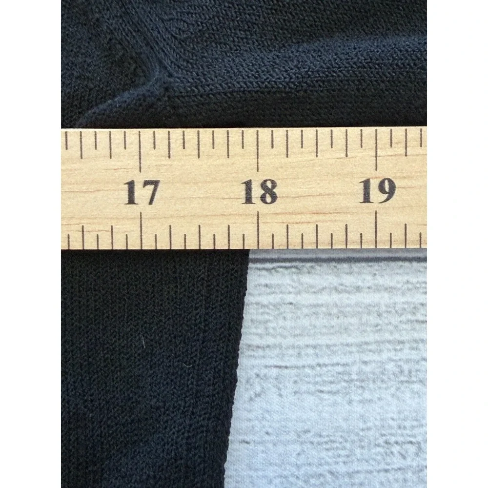 Banana Republic Fine Italian Merino Sweater Mens Lg Black Wool V Neck Ribbed